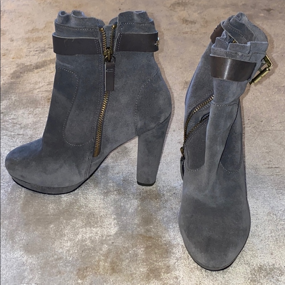 Gray Suede Booties Never Worn